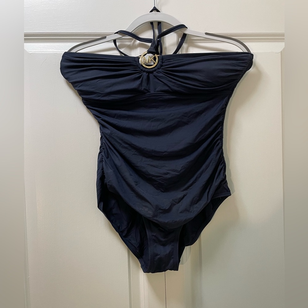 Michael Kors Women’s 8 One Piece Swimsuit Dark Blue Beautiful Classic